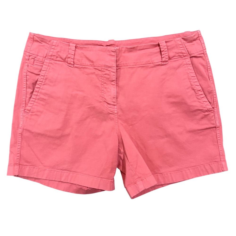 Vineyard Vines Womens Chino Shorts Pink Coral Mid Rise Stretch Whale Logo 6